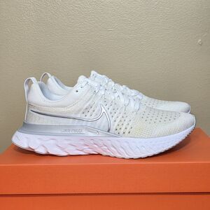Nike React Infinity Run Flyknit 2 Shoes White Metallic Silver Women's Size 8.5